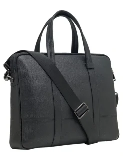 Oxford Atlas Leather Business Laptop Bag in Black