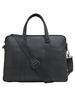 Oxford Atlas Leather Business Laptop Bag in Black