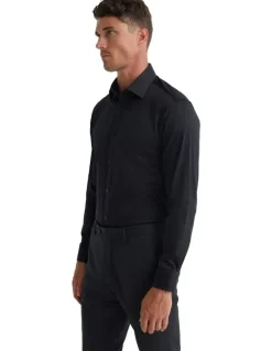Oxford Beckton Comfort Slim Fit Shirt in Black