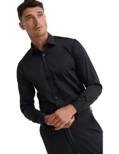 Oxford Beckton Comfort Slim Fit Shirt in Black