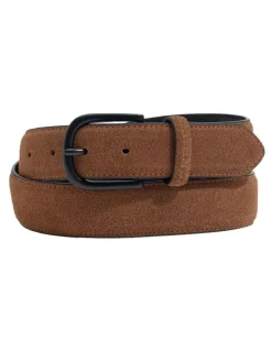 Oxford Bernard Urban Suede Belt in Chestnut