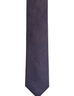 Oxford Bertram Silk Tie 7cm in Orange/Navy