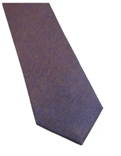 Oxford Bertram Silk Tie 7cm in Orange/Navy