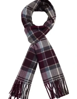 Oxford Brooks Wool Check Scarf in Brown Multi