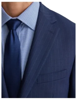Oxford Bryon Luxury Half Canvas Suit Jacket in Navy Pinstripe
