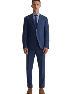 Oxford Bryon Luxury Half Canvas Suit Jacket in Navy Pinstripe