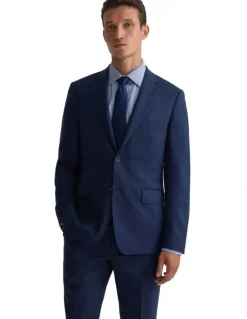 Oxford Bryon Luxury Half Canvas Suit Jacket in Navy Pinstripe