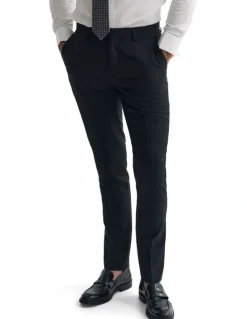 Oxford Byron Comfort Line Wool Suit Trousers in Black