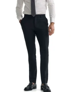 Oxford Byron Comfort Line Wool Suit Trousers in Black