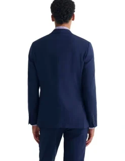 Oxford Byron Wool Suit Jacket in Navy