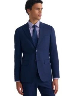 Oxford Byron Wool Suit Jacket in Navy