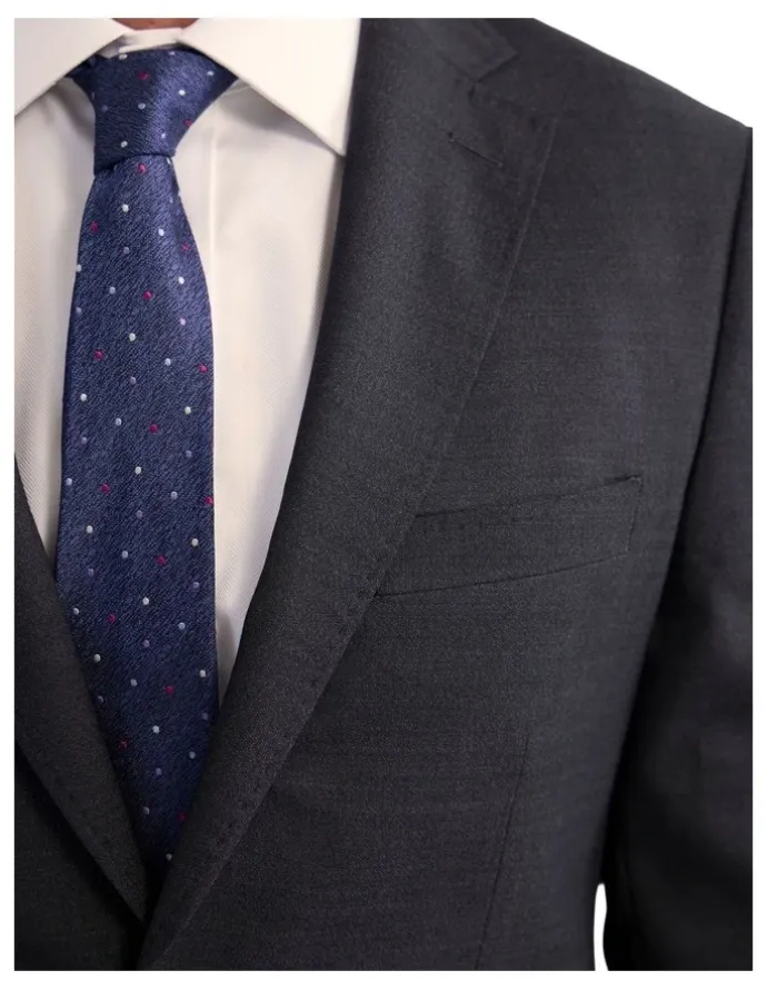 Oxford Byron Wool Suit Jacket in Charcoal