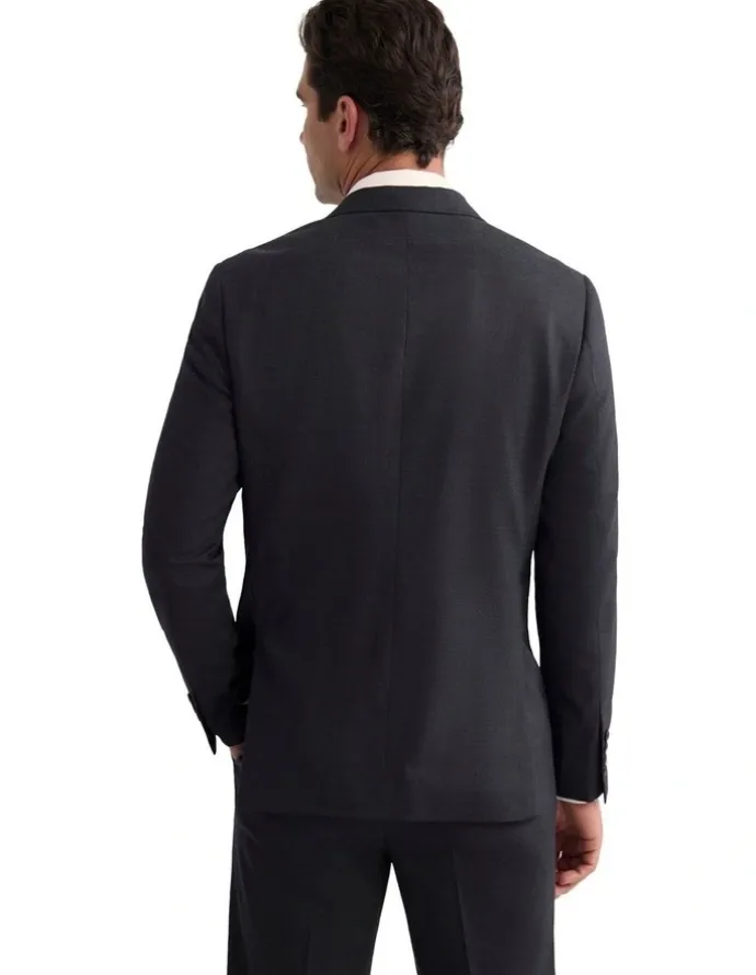 Oxford Byron Wool Suit Jacket in Charcoal