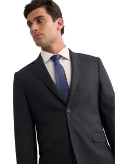 Oxford Byron Wool Suit Jacket in Charcoal