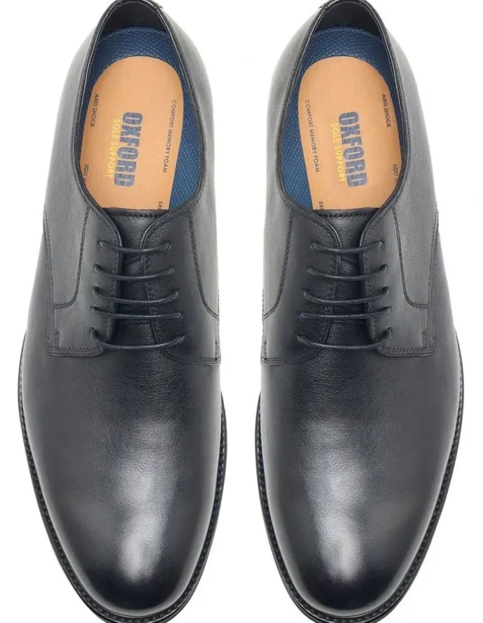 Oxford Carter Leather Derby Shoes in Black