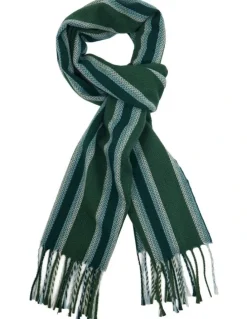 Oxford Colton Stripe Wool Scarf in Green
