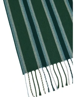 Oxford Colton Stripe Wool Scarf in Green