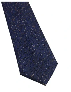 Oxford Cosmic Silk Tie 7cm in Dark Navy