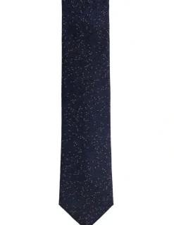 Oxford Cosmic Silk Tie 7cm in Dark Navy