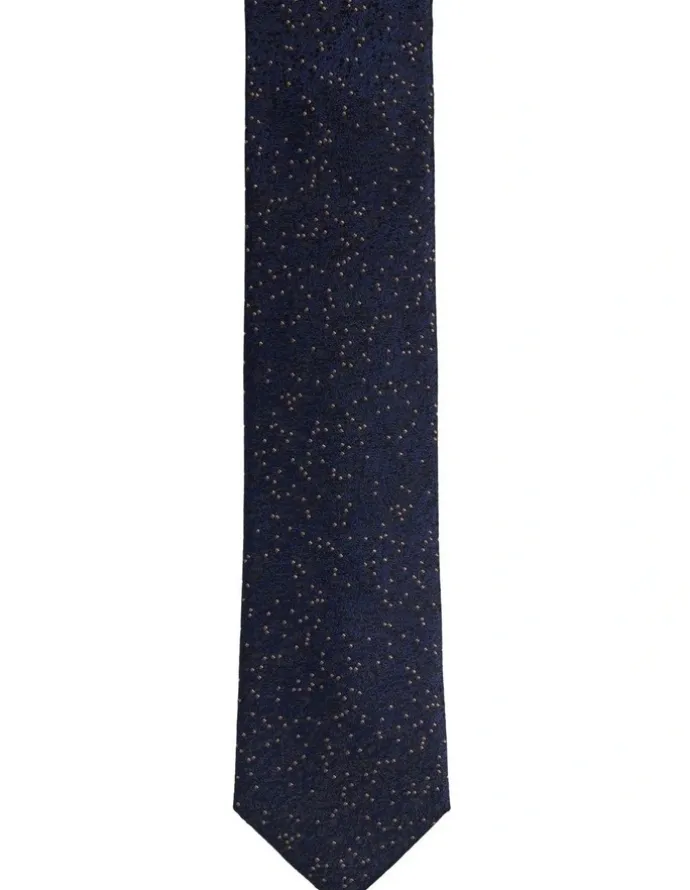 Oxford Cosmic Silk Tie 7cm in Dark Navy