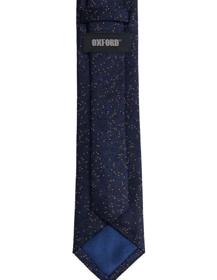 Oxford Cosmic Silk Tie 7cm in Dark Navy