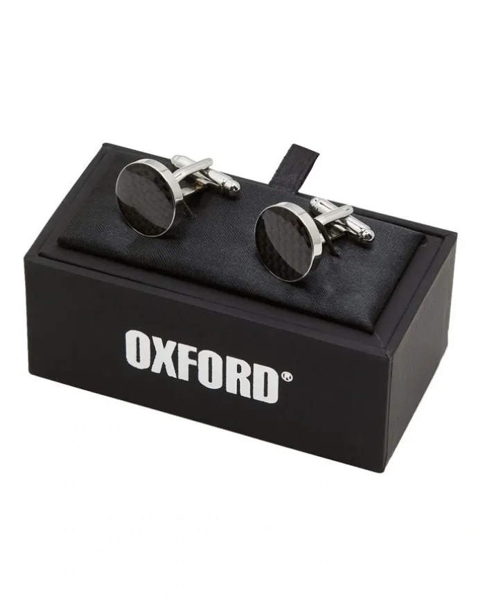 Oxford Dark Circle Cuff Link in Silver