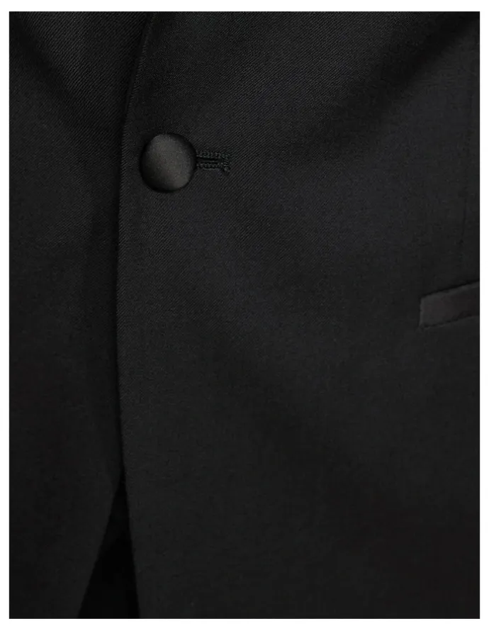 Oxford Dinner Suit Jacket With Shawl Neck in Black