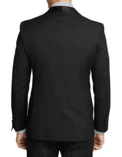 Oxford Dinner Suit Jacket With Shawl Neck in Black