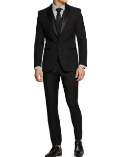 Oxford Dinner Suit Trousers with Side Tape in Black