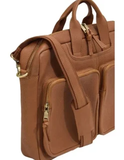Oxford Duke Leather Laptop Bag in Cognac