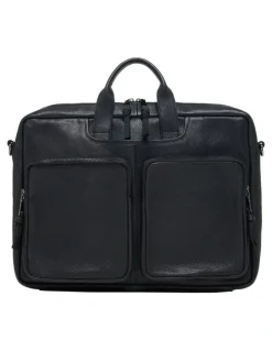 Oxford Duke Leather Laptop Bag in Black