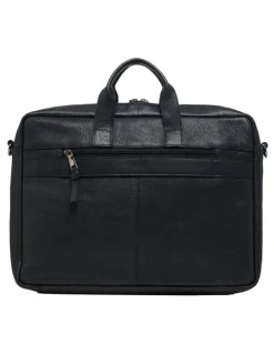 Oxford Duke Leather Laptop Bag in Black