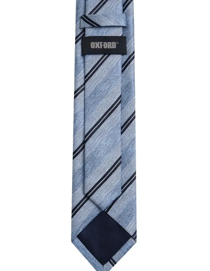 Oxford Gabriel Stripe Silk Tie 7cm in Blue
