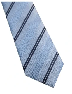 Oxford Gabriel Stripe Silk Tie 7cm in Blue