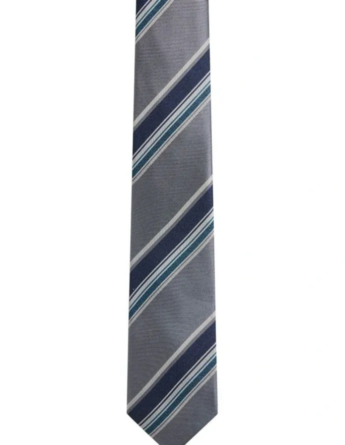 Oxford Granger Stripe Tie 7cm in Grey