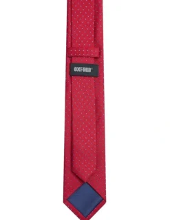 Oxford Harvey Spot Tie 7cm in Red