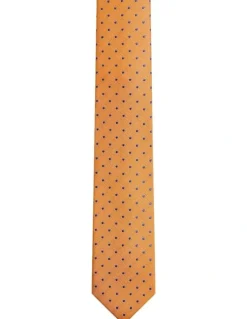 Oxford Harvey Spot Tie 7cm in Orange