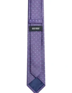 Oxford Harvey Spot Tie 7cm in Purple