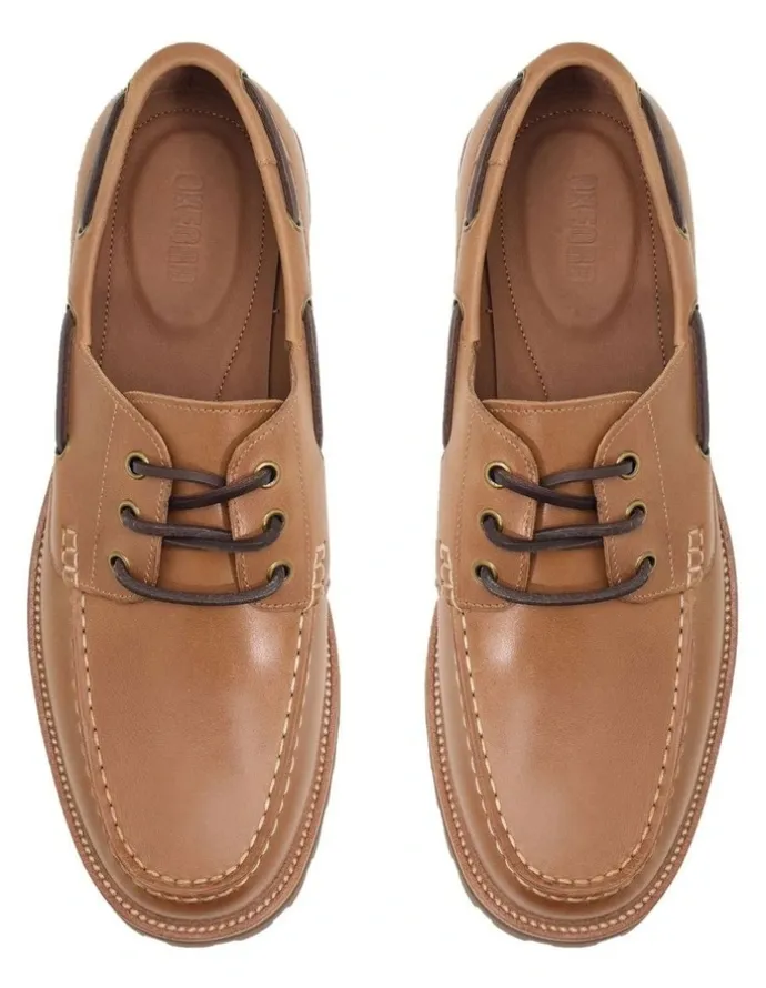 Oxford Henry Chunky Boat Shoe in Tan