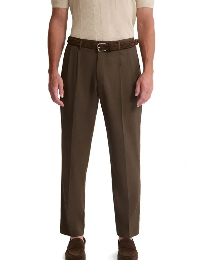 Oxford Hopkins Wool Suit Trousers in Chocolate