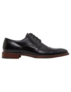 Oxford Hudson Toe Cap Derby Shoe in Black