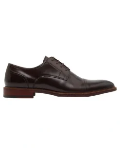 Oxford Hudson Toe Cap Derby Shoe in Dark Brown