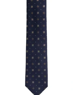 Oxford Ian Flower Tie 7cm in Navy