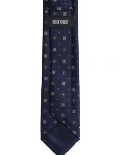 Oxford Ian Flower Tie 7cm in Navy