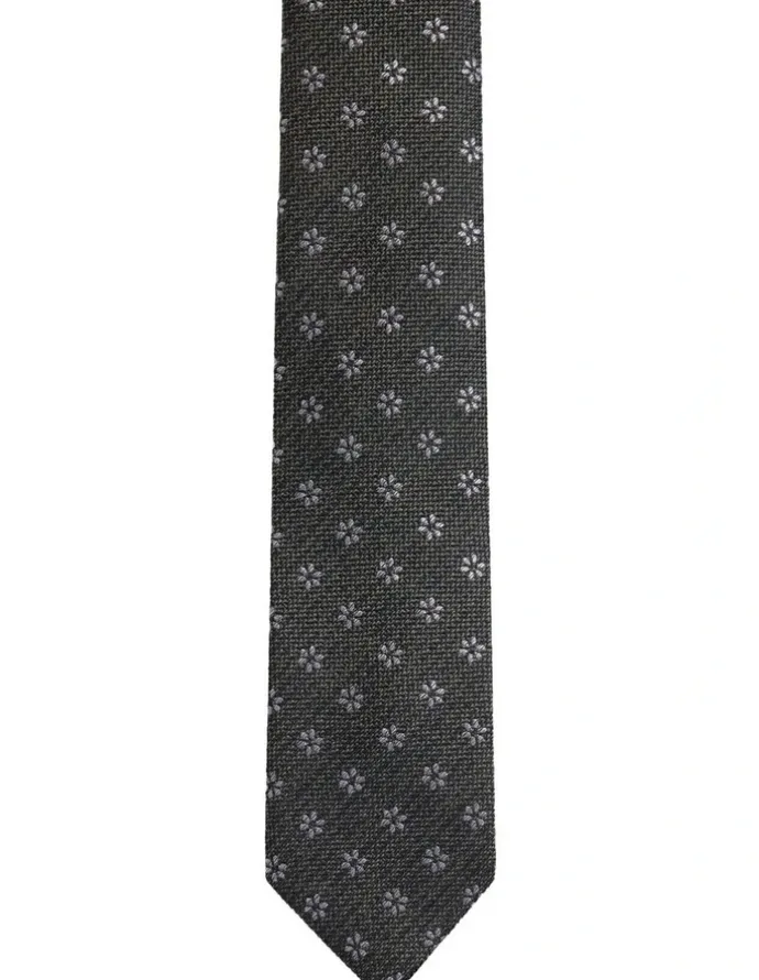 Oxford Isaac Ditsy Silk/Wool Tie 7cm in Olive