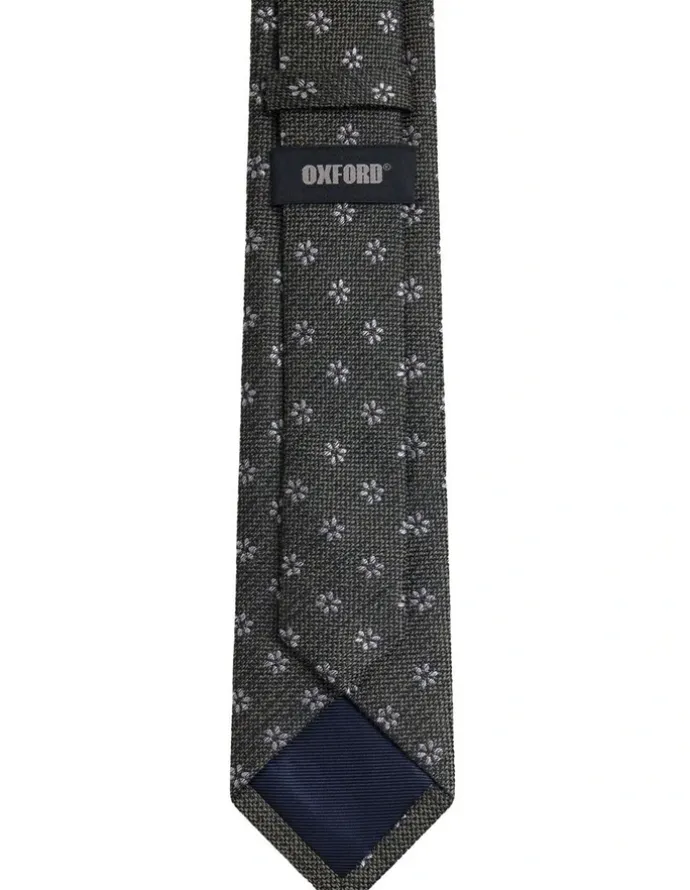 Oxford Isaac Ditsy Silk/Wool Tie 7cm in Olive