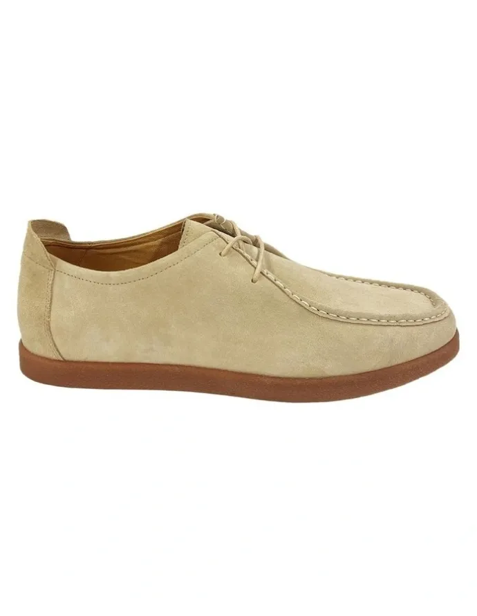 Oxford James Suede Lace Up Shoe in Sand