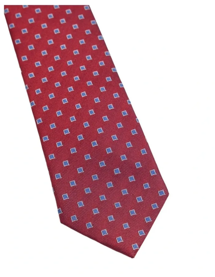 Oxford Josiah Diamond Silk Tie 7cm in Red