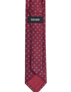 Oxford Josiah Diamond Silk Tie 7cm in Red