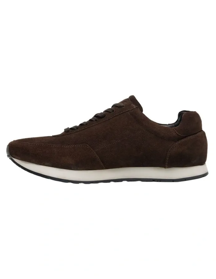 Oxford Krew Suede Trainer in Chocolate